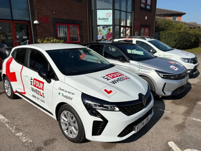 White Renault Clio training cars
