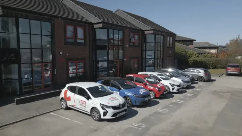 My Four Wheels headquarters with fleet of training cars